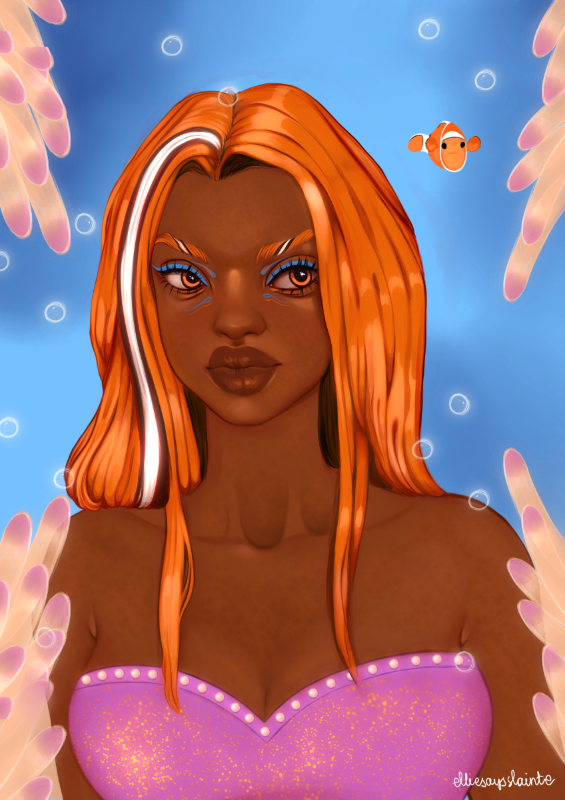 Mermaid underwater portrait